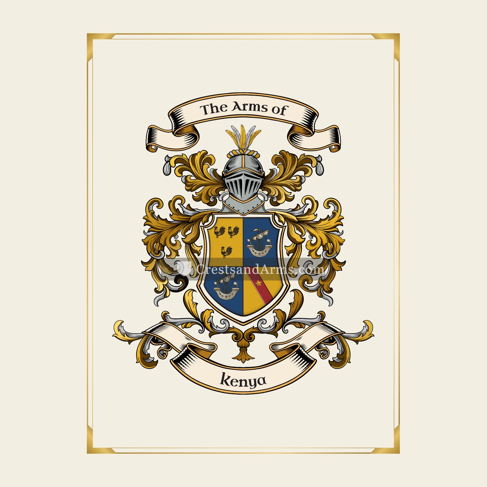 With gold border