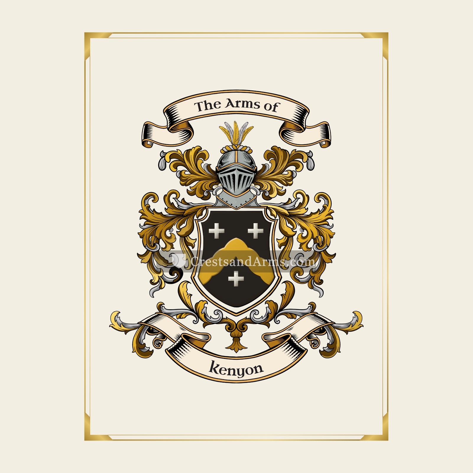 With gold border