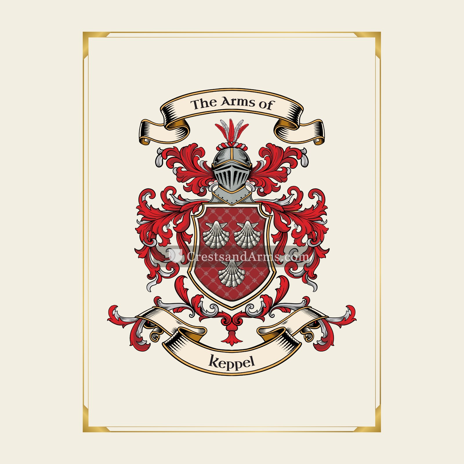 With gold border