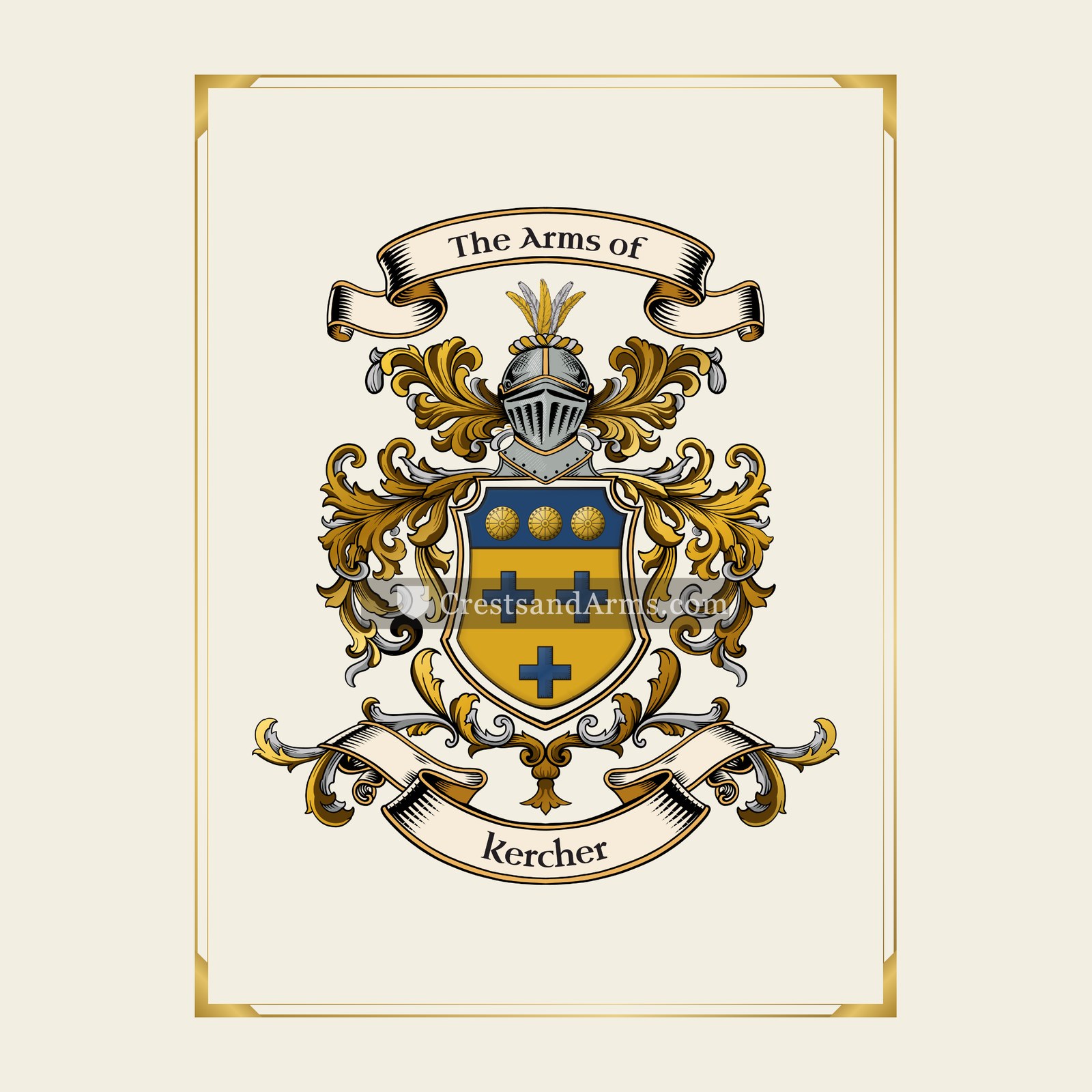 With gold border