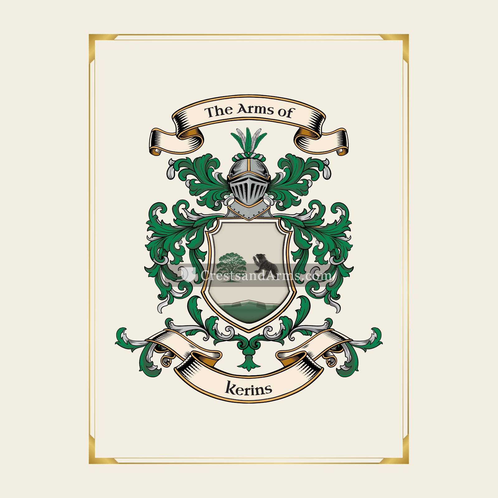 With gold border