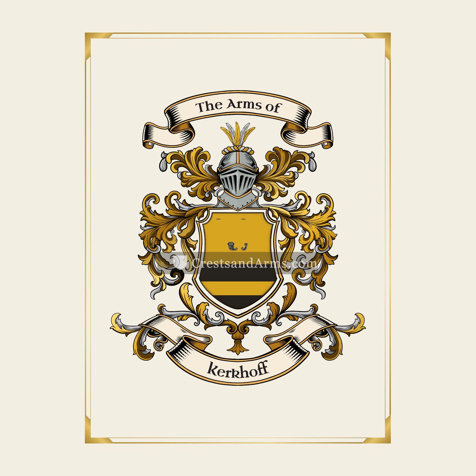 With gold border