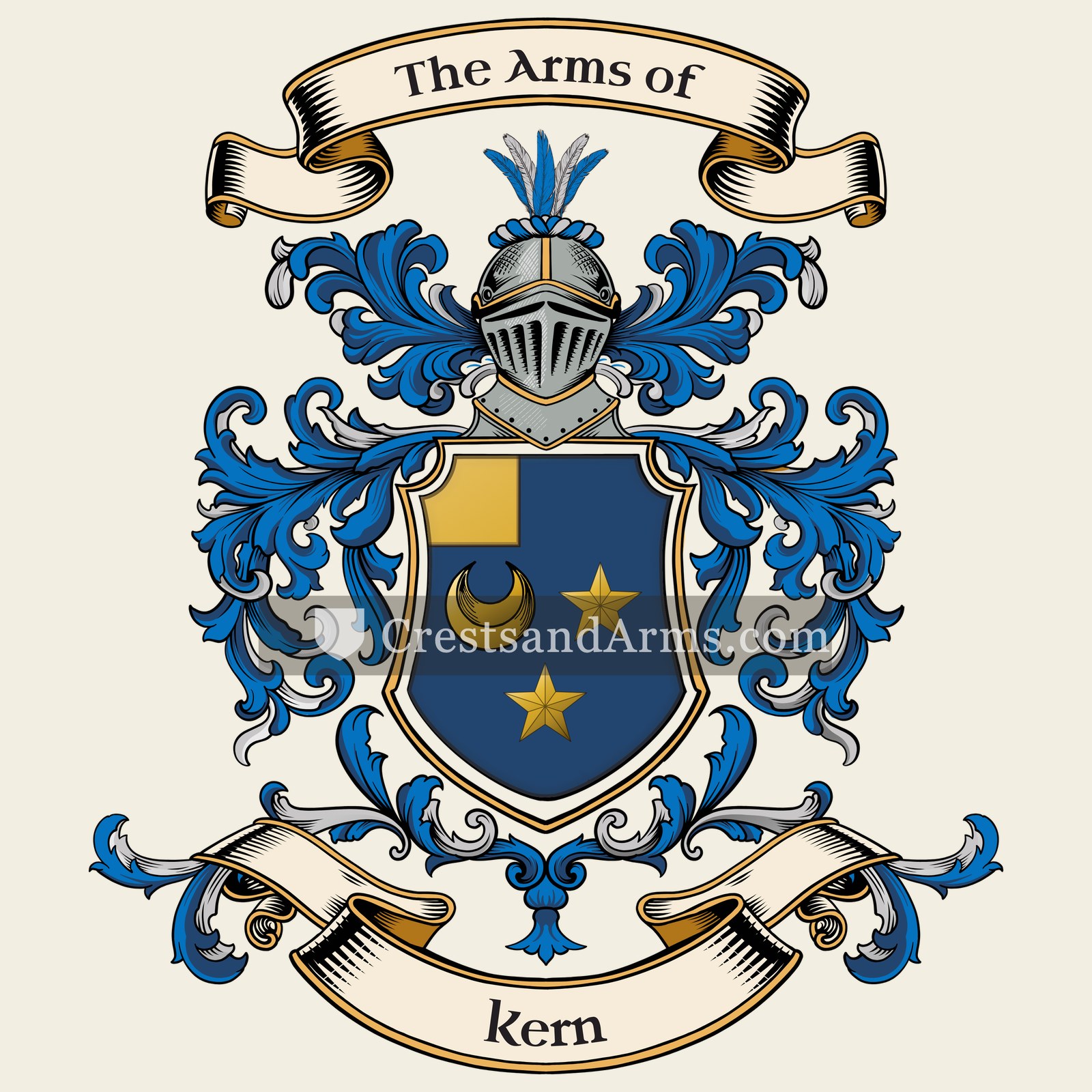 The Kern coat of arms, drawn from the recorded blazon