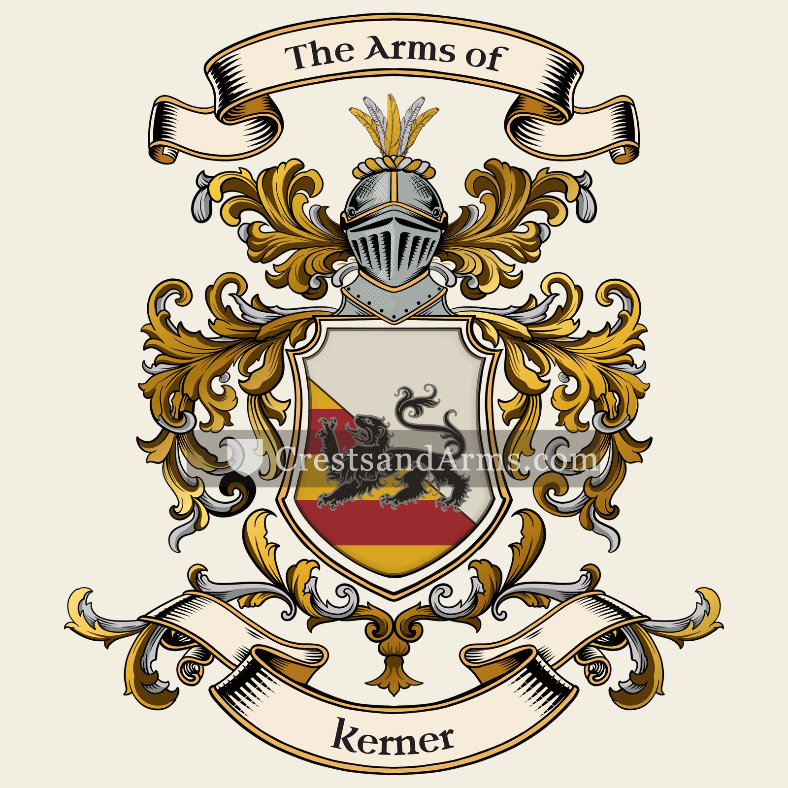 The Kerner coat of arms, drawn from the recorded blazon