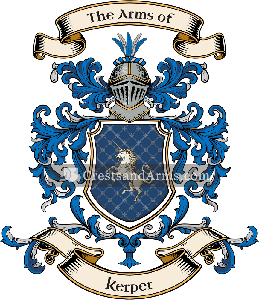 The Kerper coat of arms, drawn from the recorded blazon