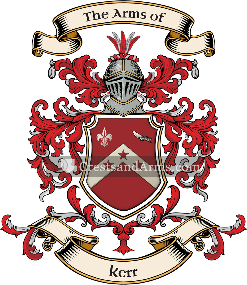 The Kerr coat of arms, drawn from the recorded blazon