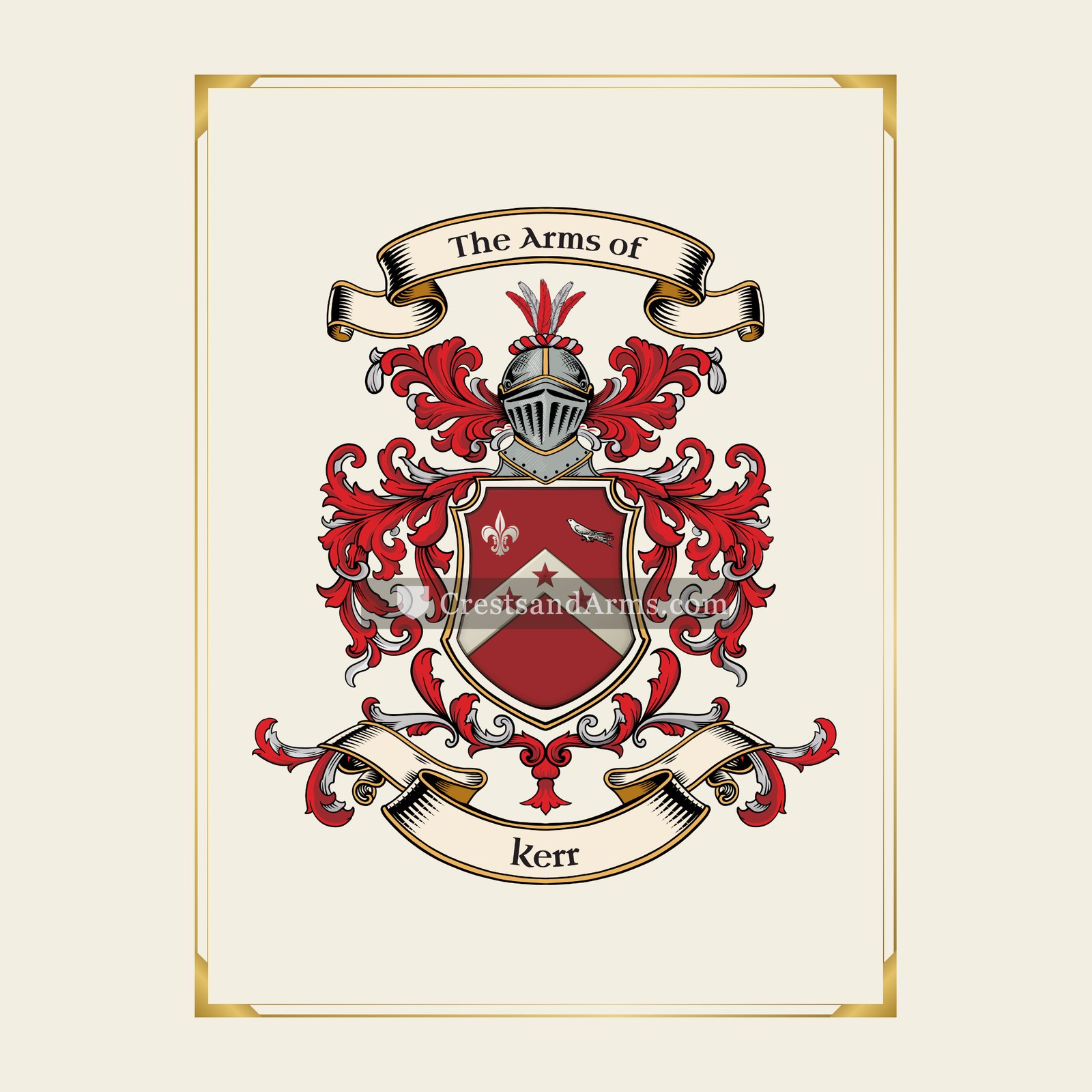 With gold border