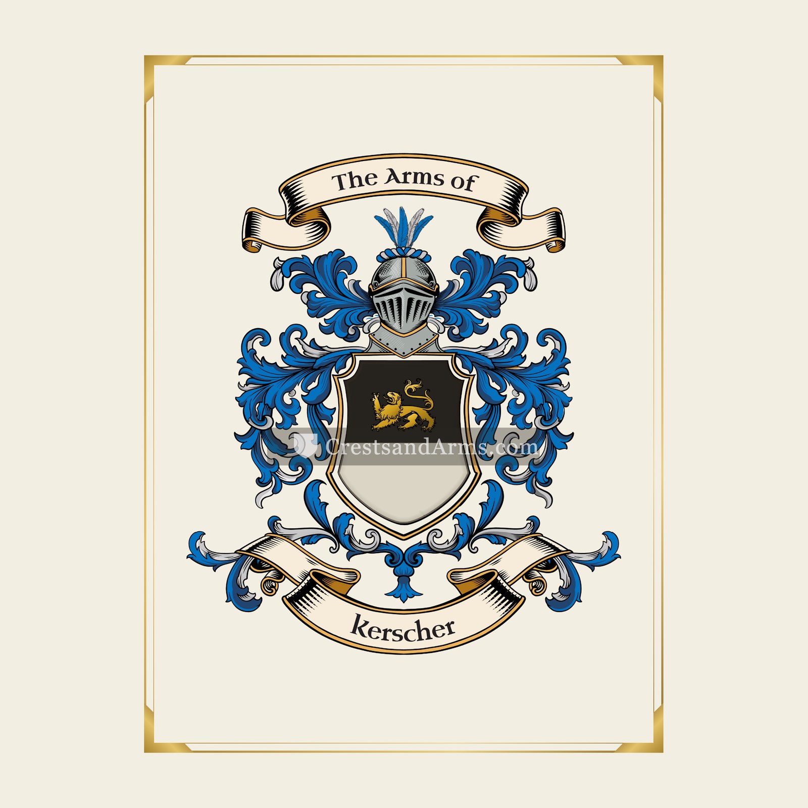 With gold border