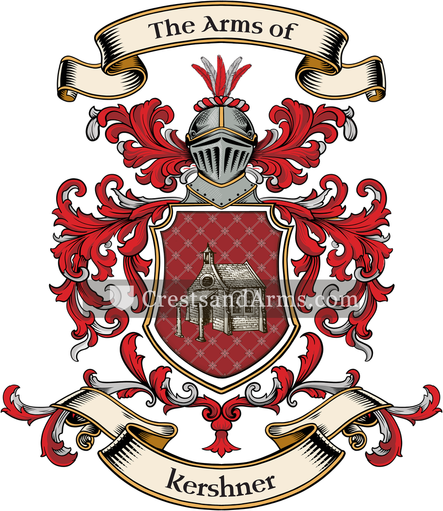 The Kershner coat of arms, drawn from the recorded blazon