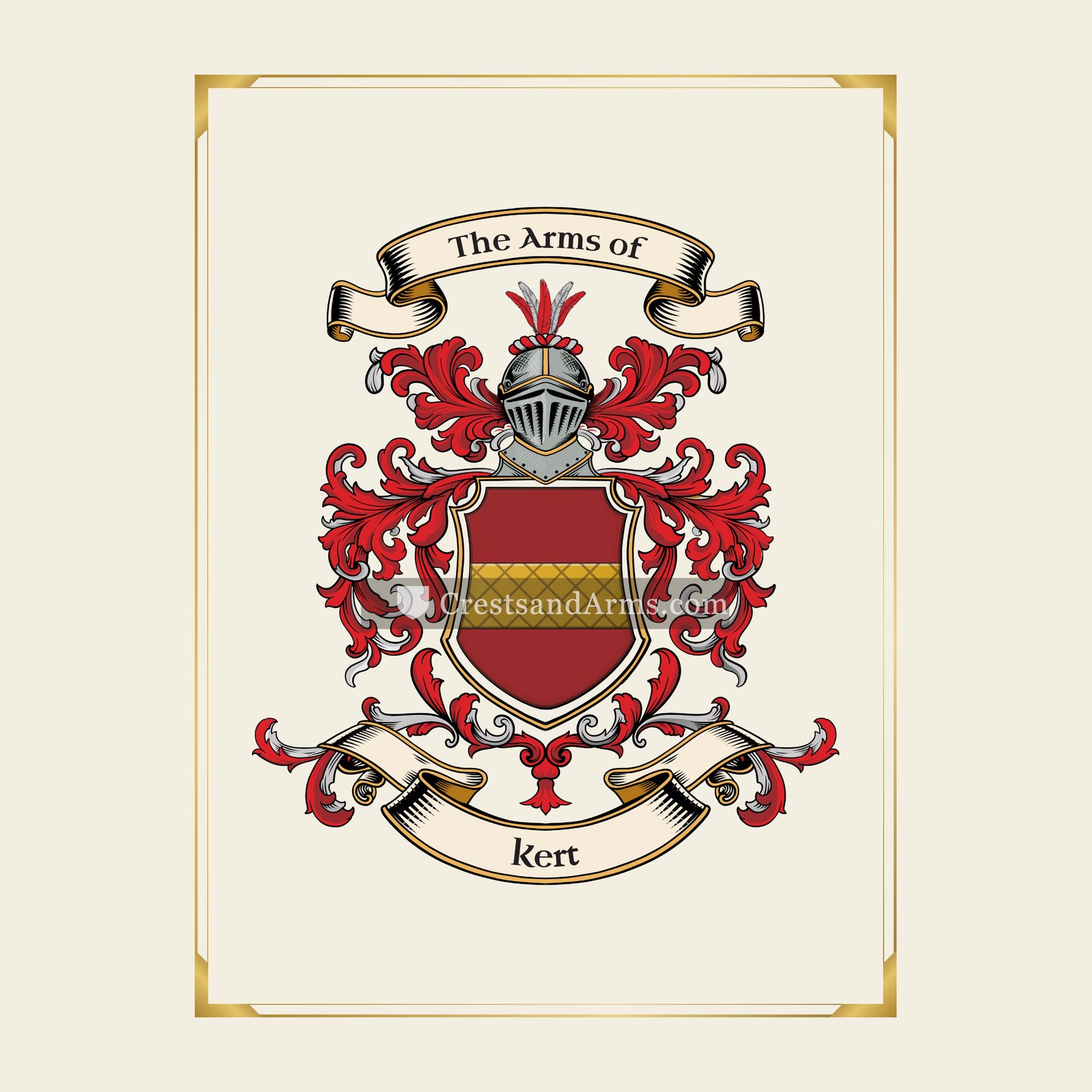 With gold border