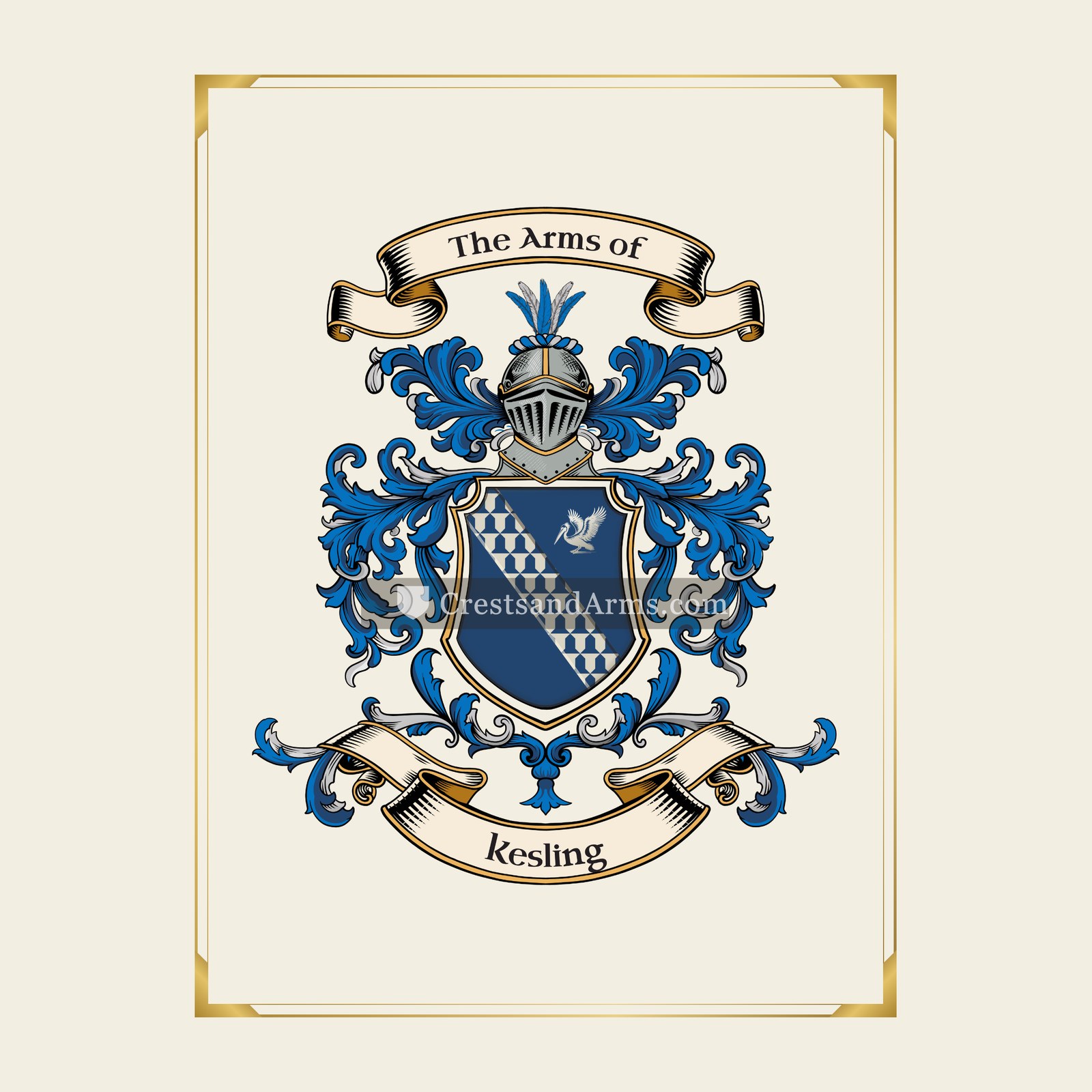 With gold border