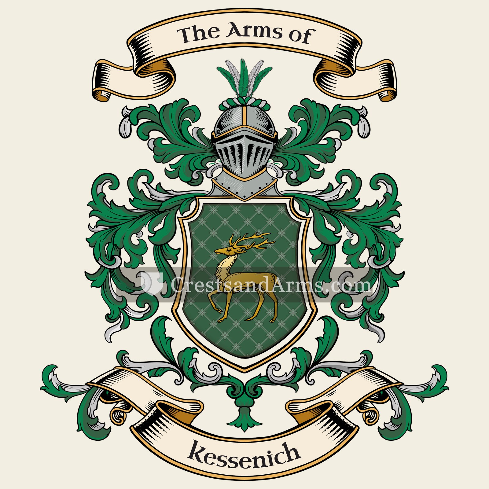 The Kessenich coat of arms, drawn from the recorded blazon