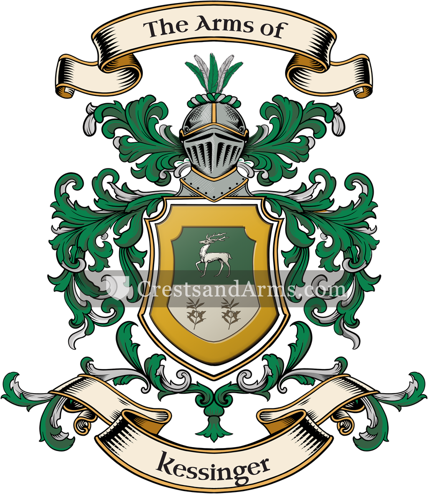 The Kessinger coat of arms, drawn from the recorded blazon