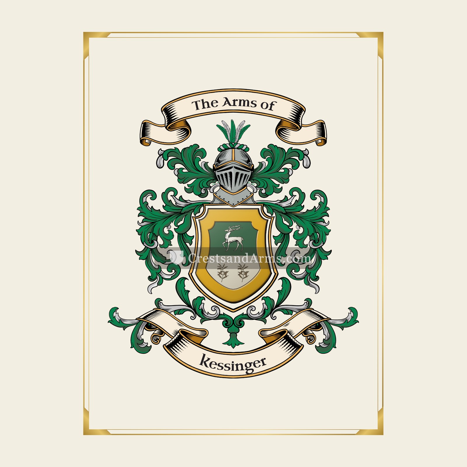 With gold border