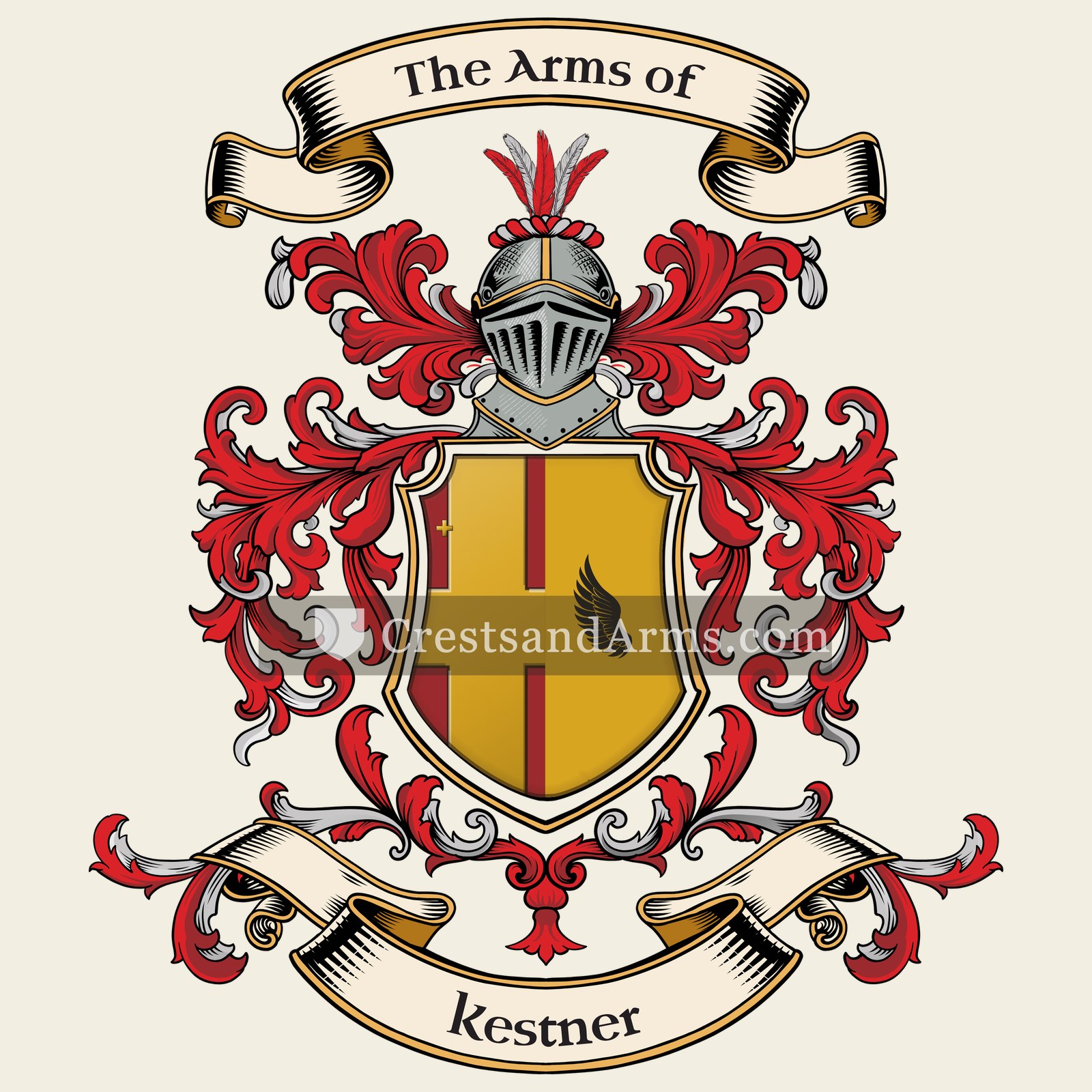 The Kestner coat of arms, drawn from the recorded blazon