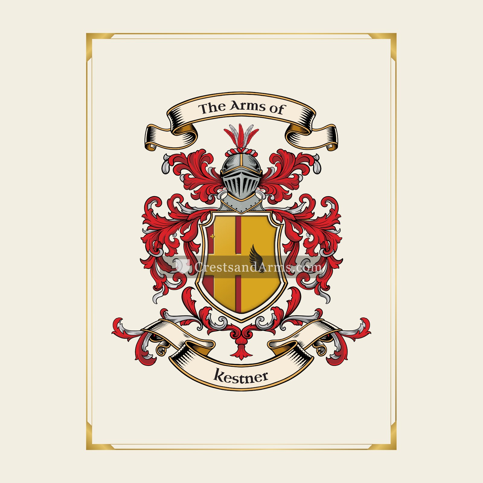 With gold border