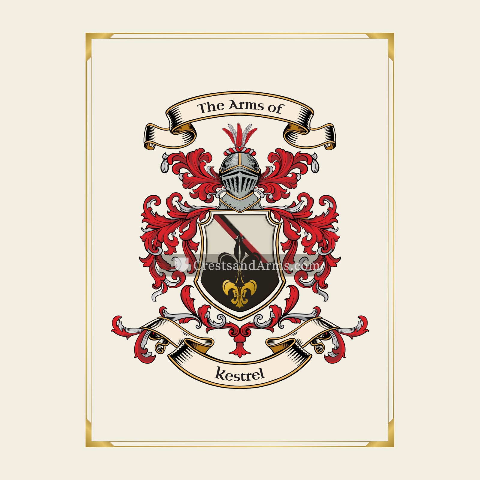 With gold border