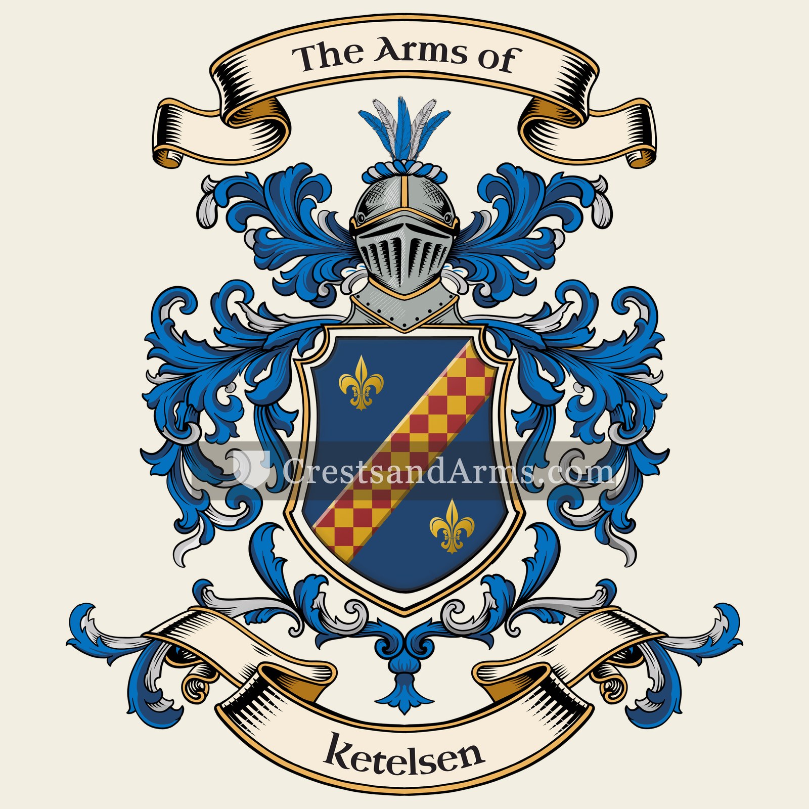 The Ketelsen coat of arms, drawn from the recorded blazon