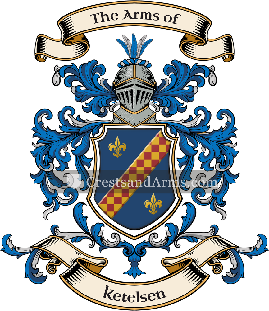 The Ketelsen coat of arms, drawn from the recorded blazon