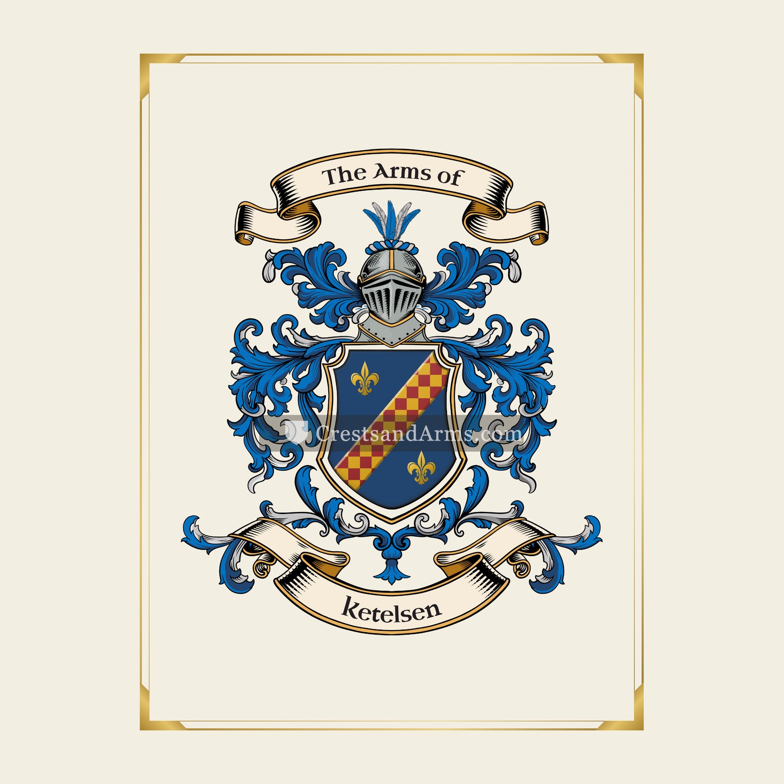 With gold border