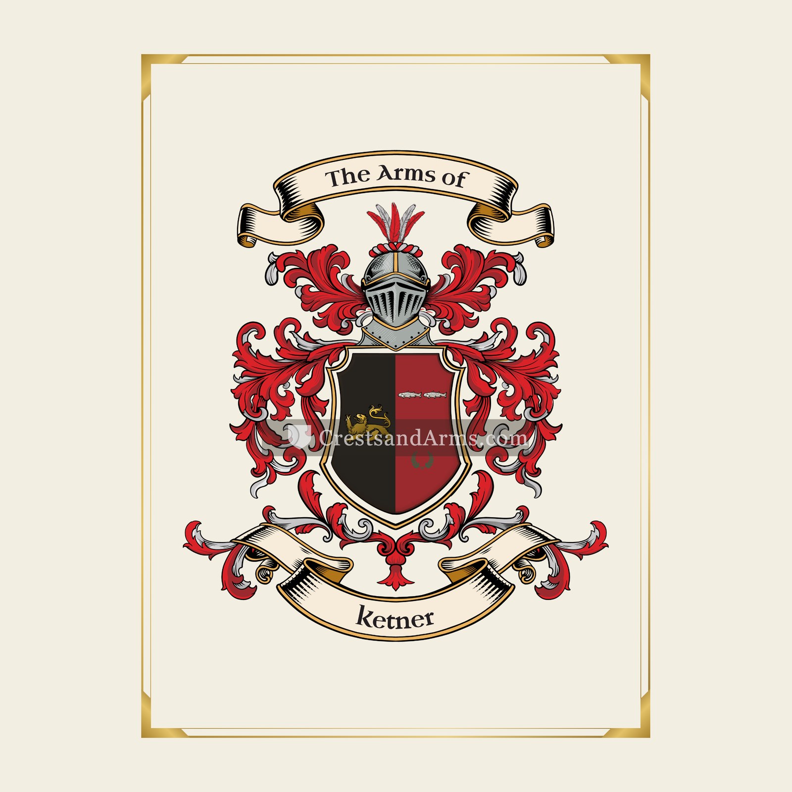With gold border