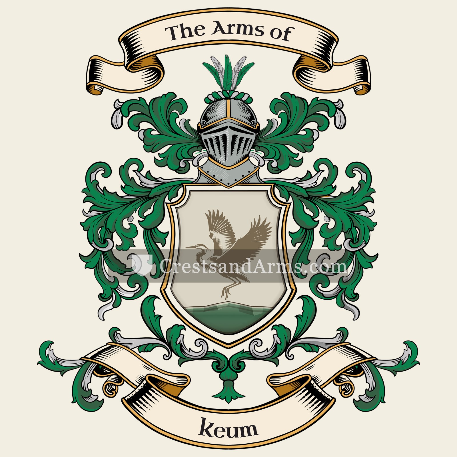The Keum coat of arms, drawn from the recorded blazon