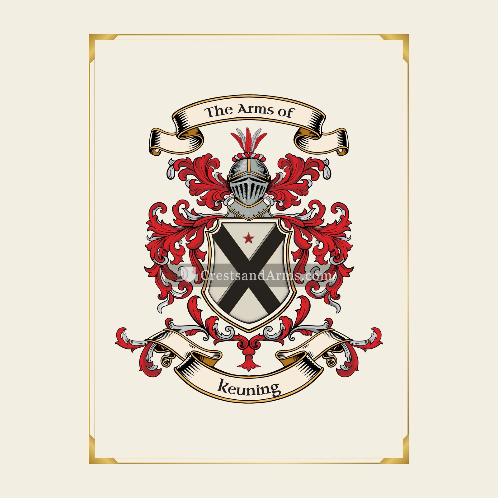 With gold border