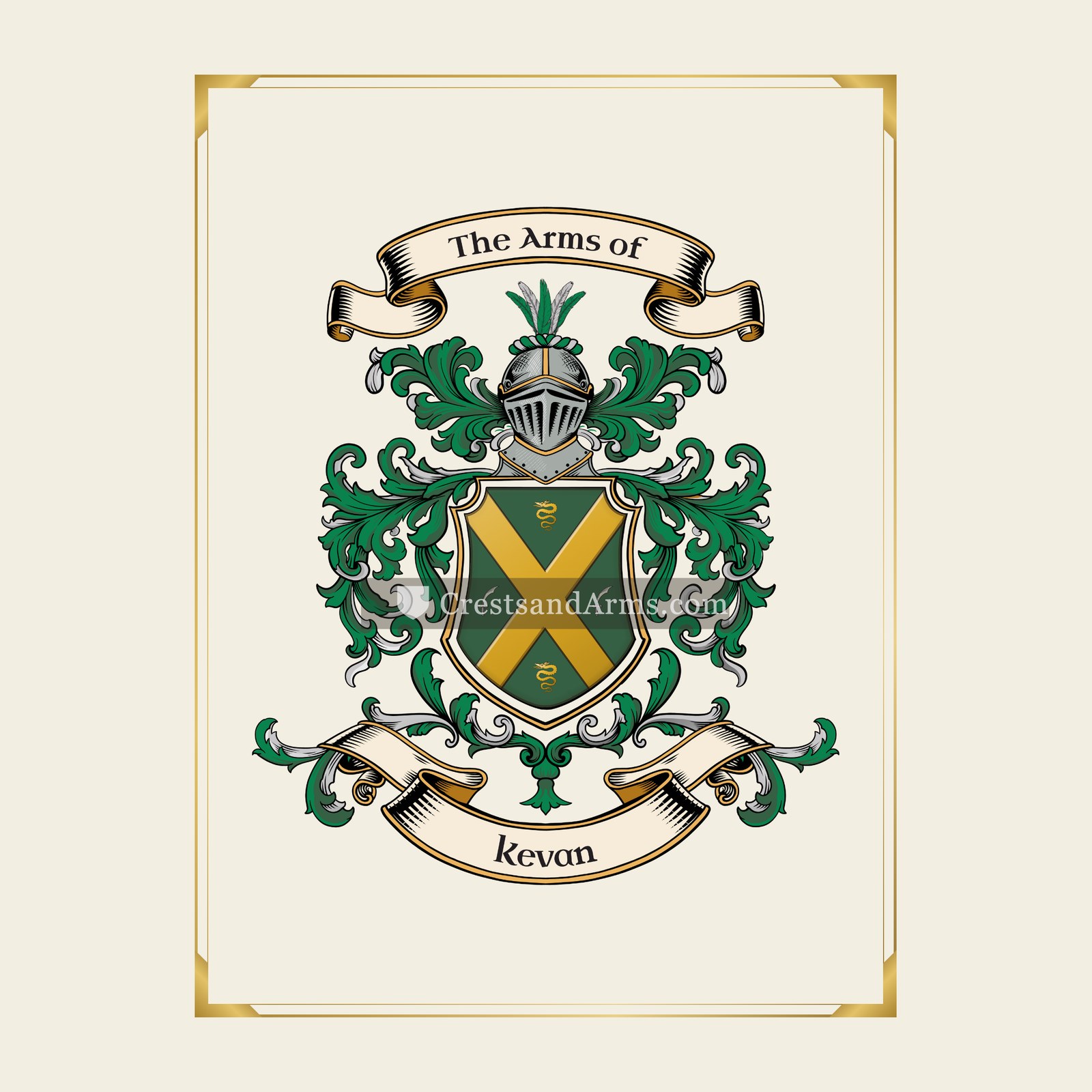 With gold border