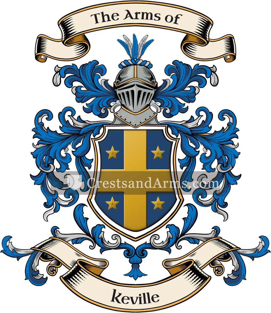 The Keville coat of arms, drawn from the recorded blazon