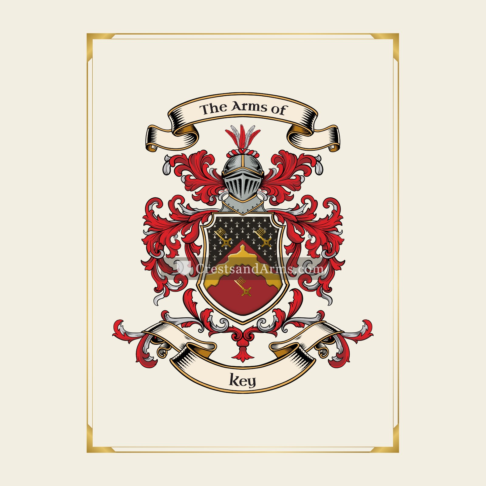 With gold border