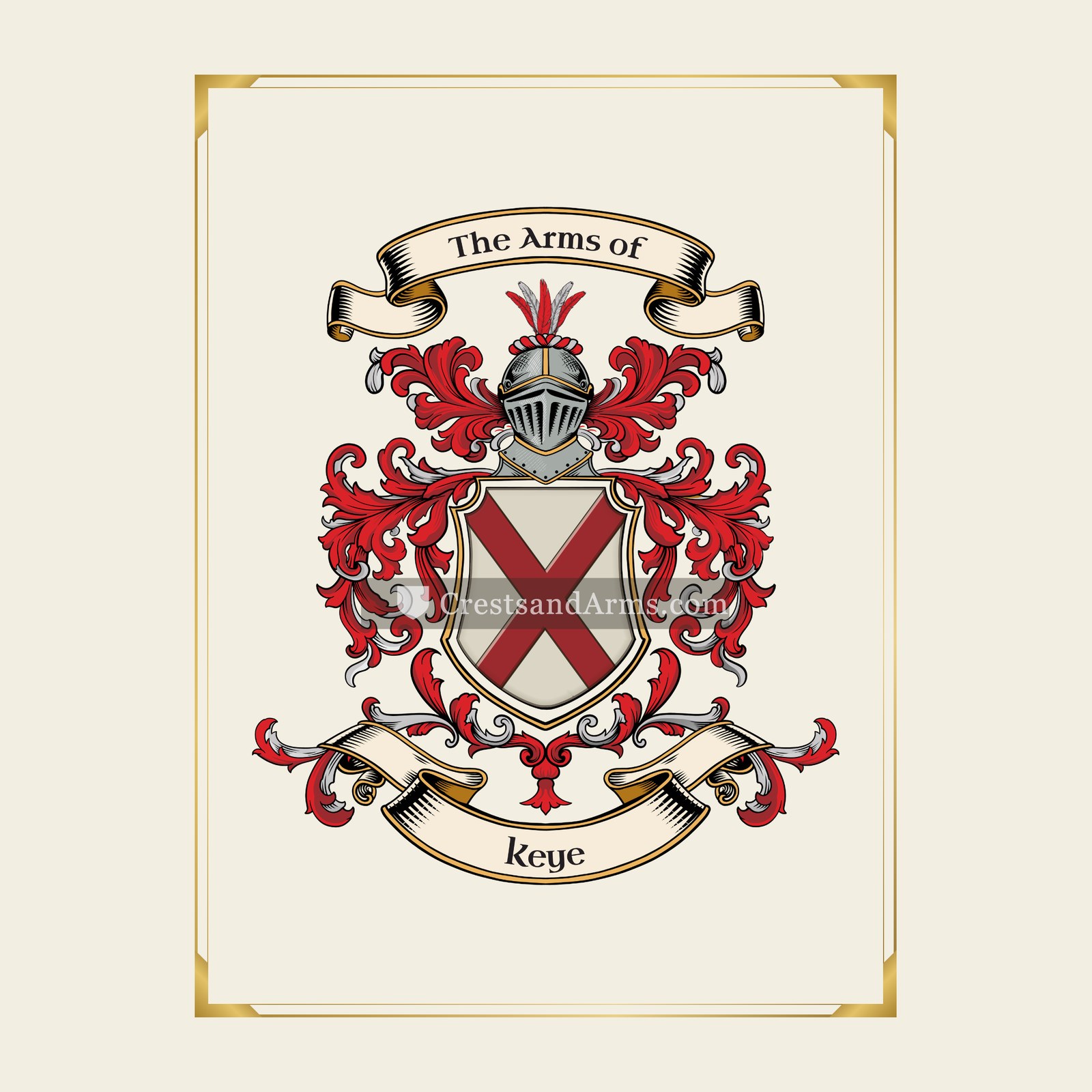 With gold border