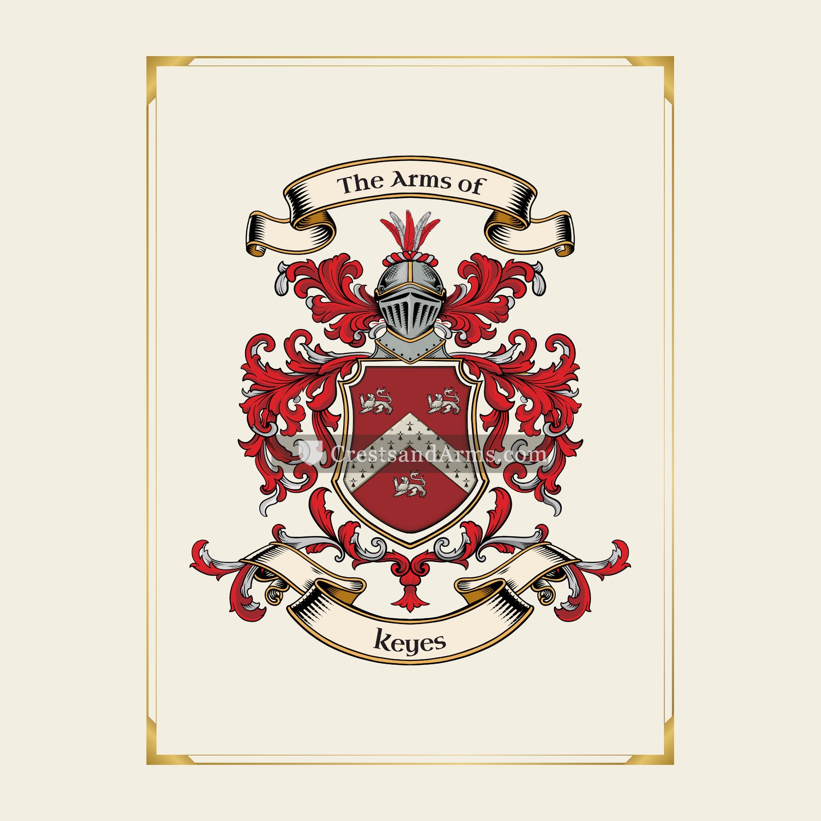 With gold border