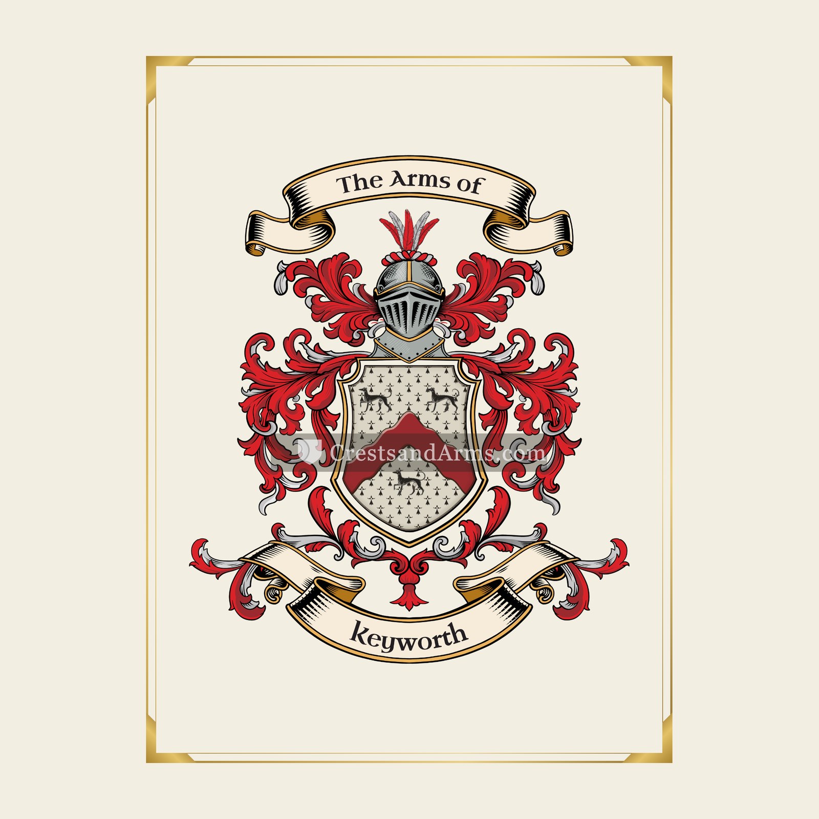 With gold border
