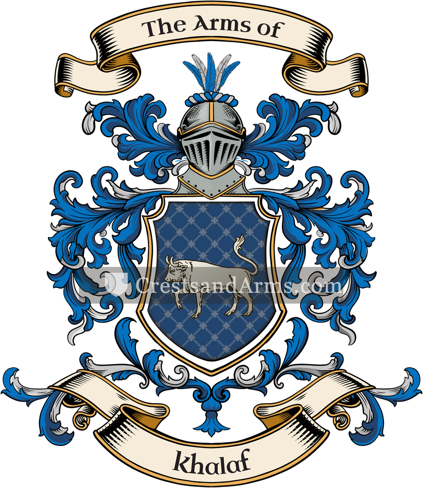 The Khalaf coat of arms, drawn from the recorded blazon