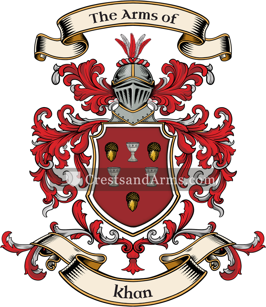 The Khan coat of arms, drawn from the recorded blazon