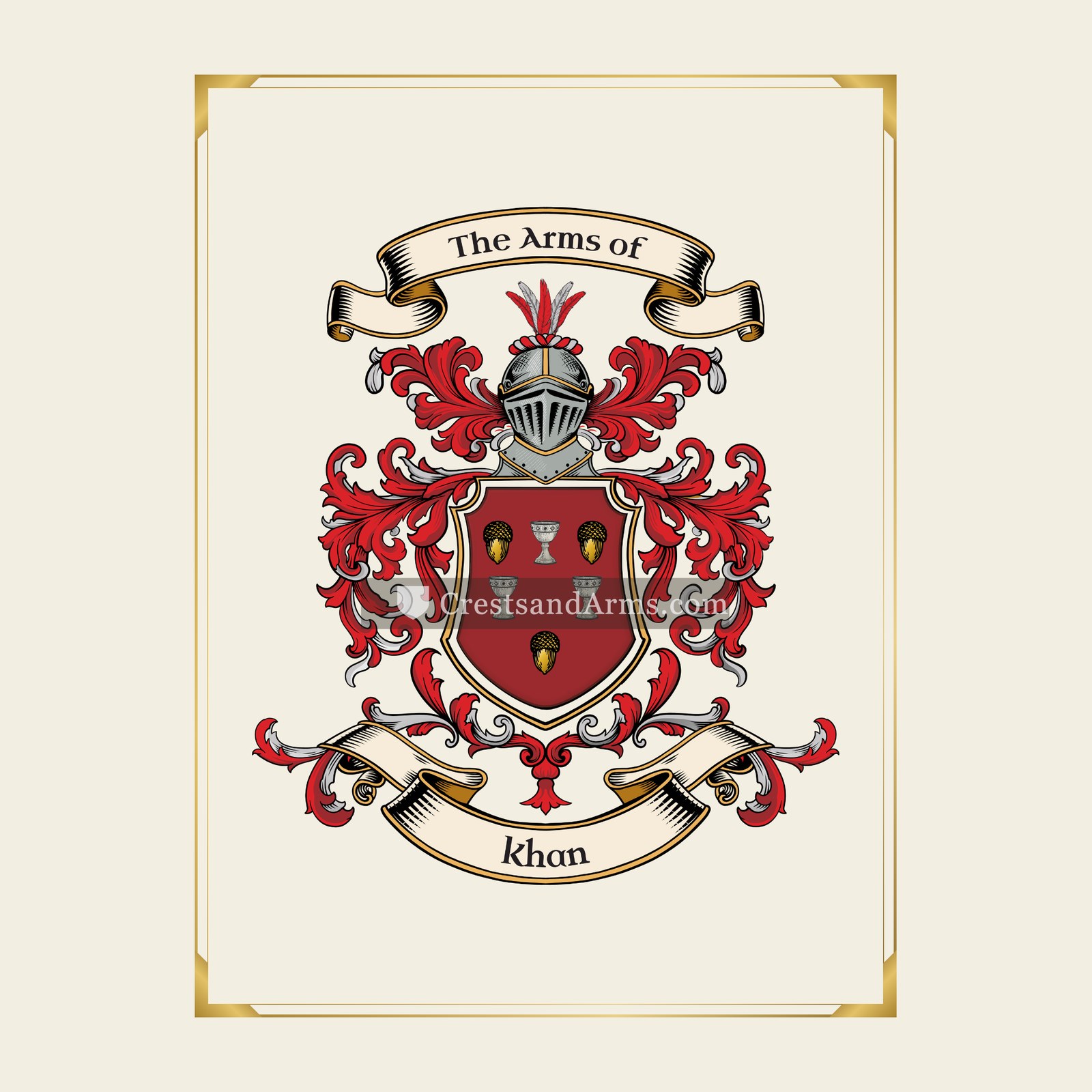 With gold border
