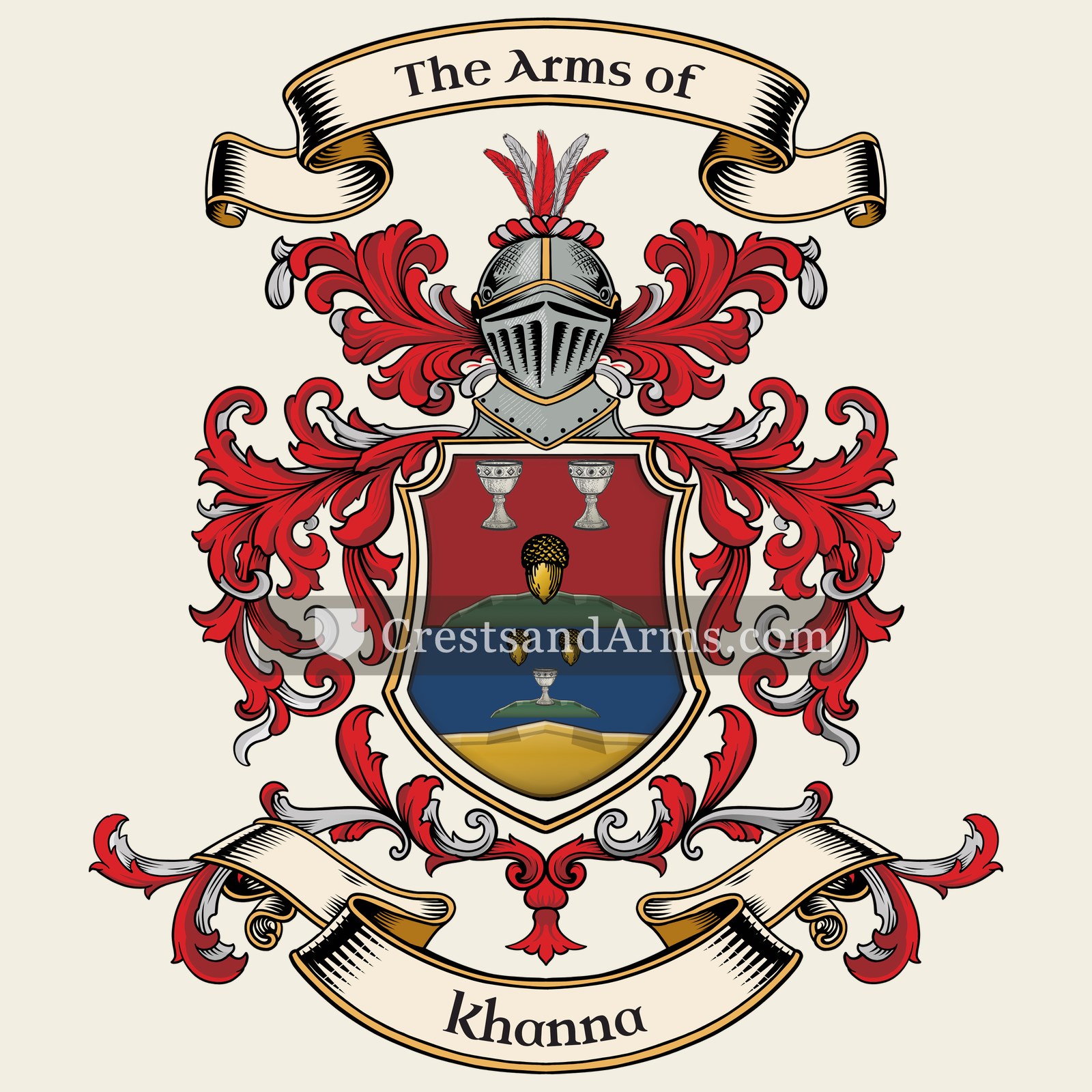 The Khanna coat of arms, drawn from the recorded blazon