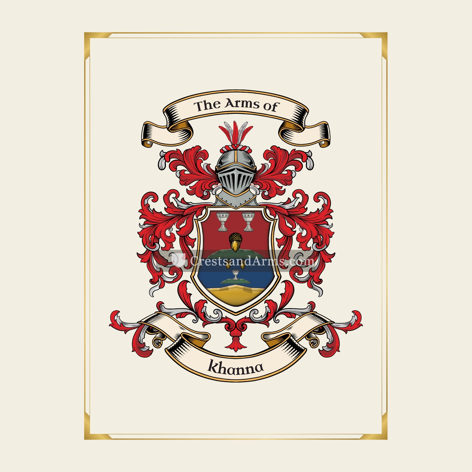 With gold border