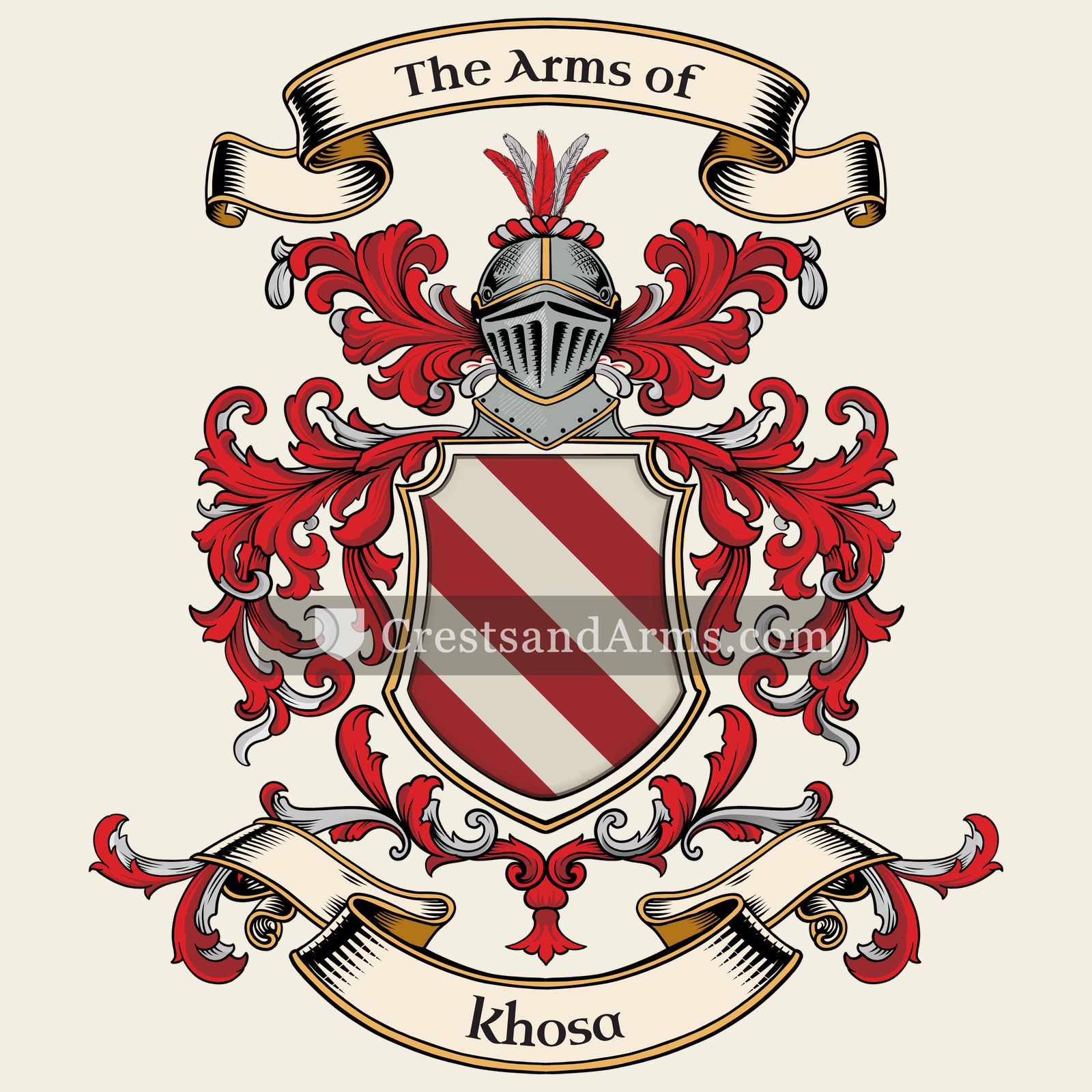 The Khosa coat of arms, drawn from the recorded blazon