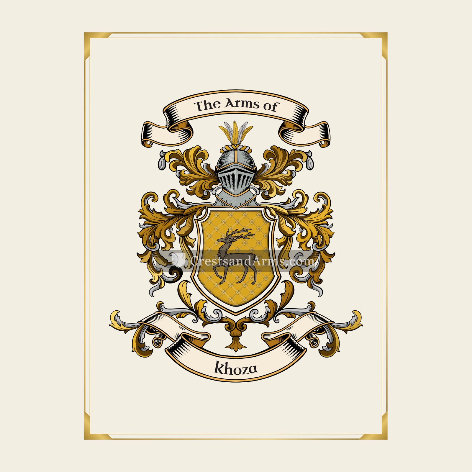 With gold border