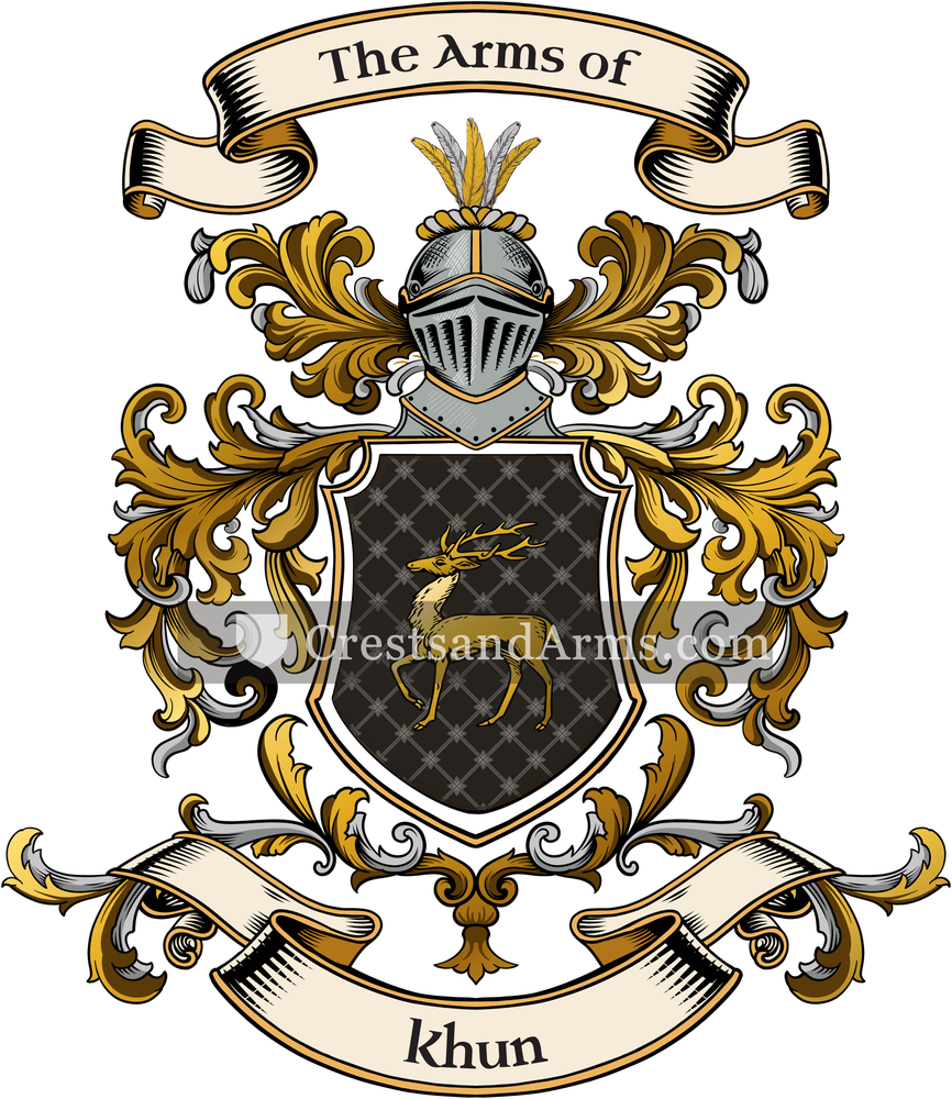 The Khun coat of arms, drawn from the recorded blazon