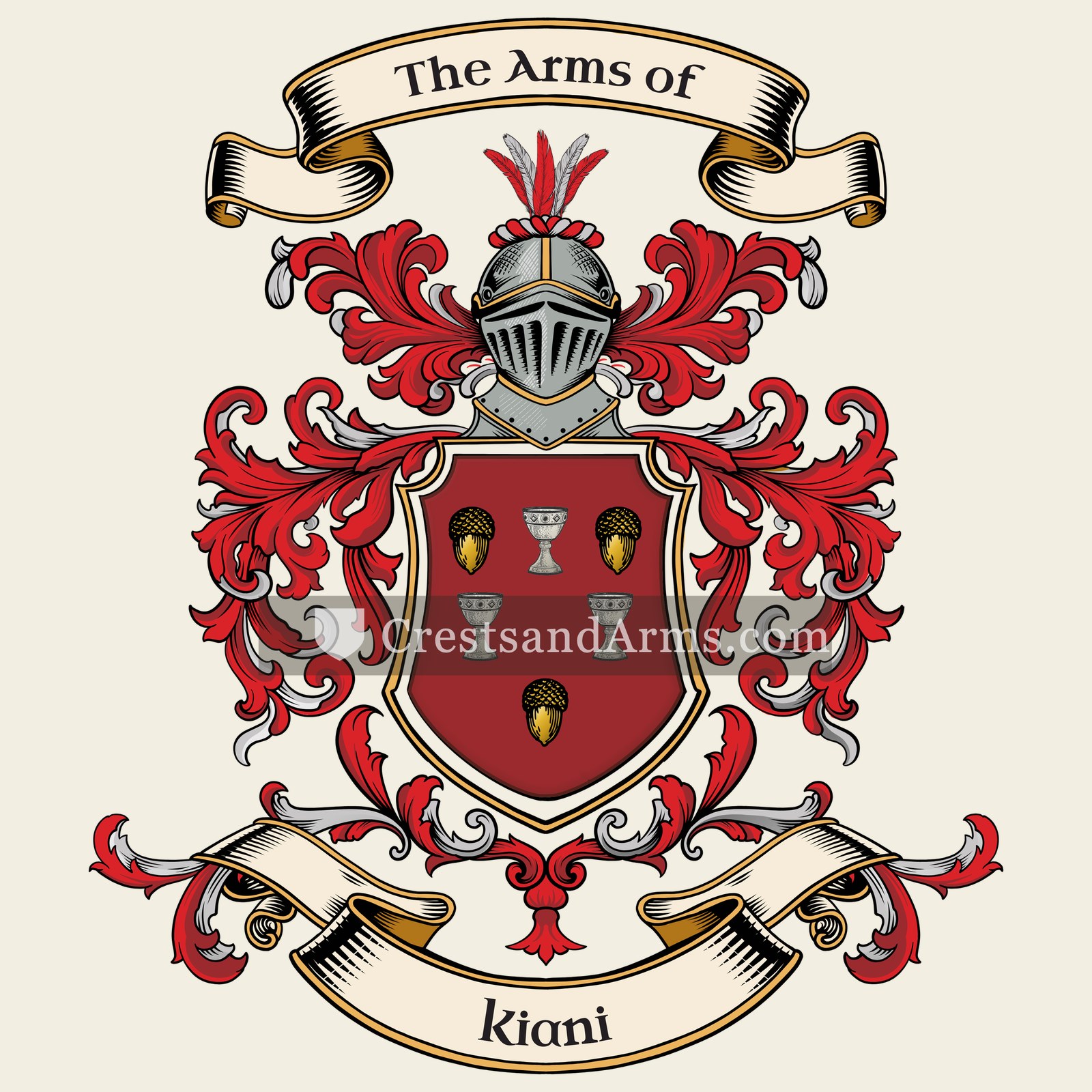 The Kiani coat of arms, drawn from the recorded blazon