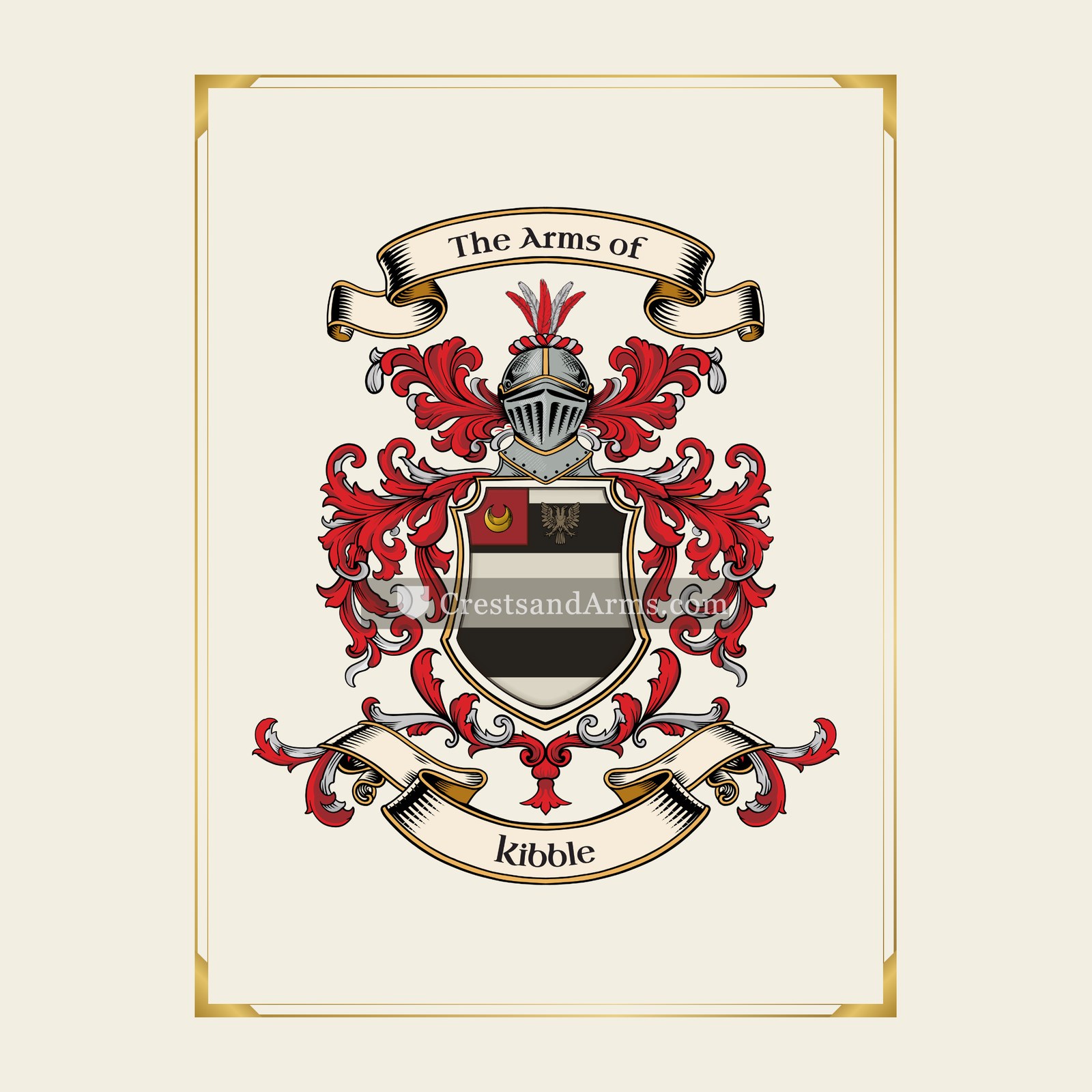 With gold border