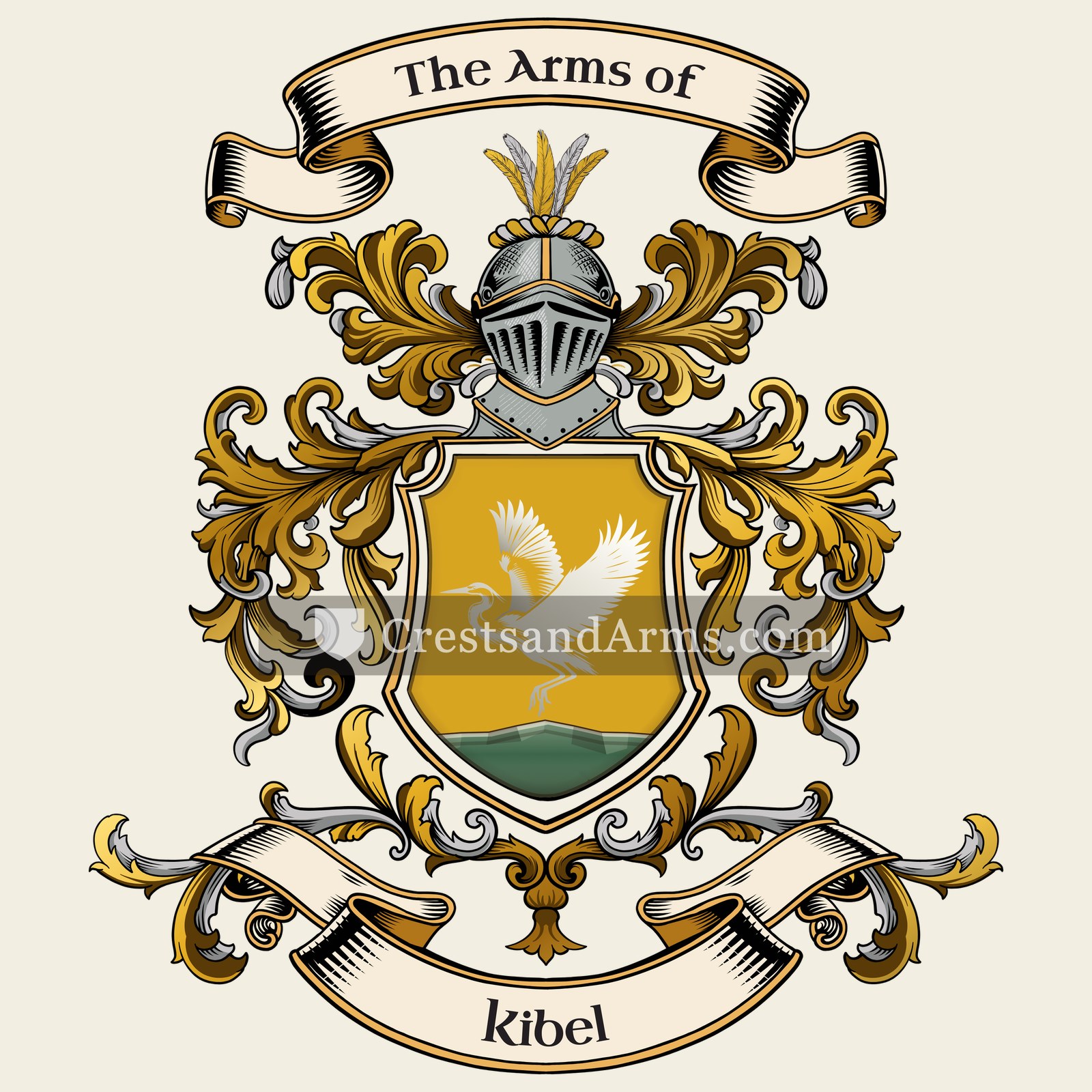 The Kibel coat of arms, drawn from the recorded blazon