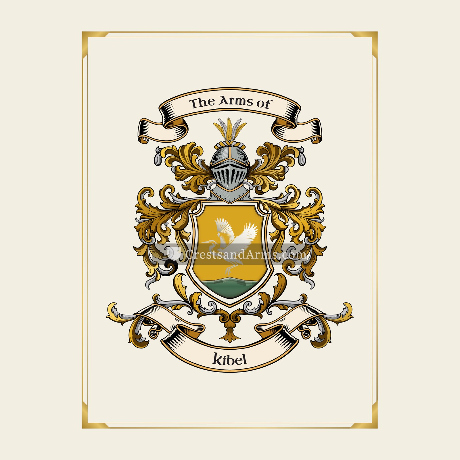 With gold border