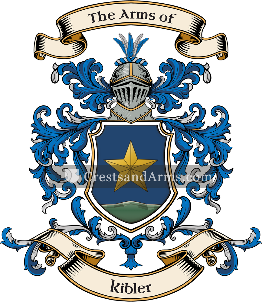 The Kibler coat of arms, drawn from the recorded blazon