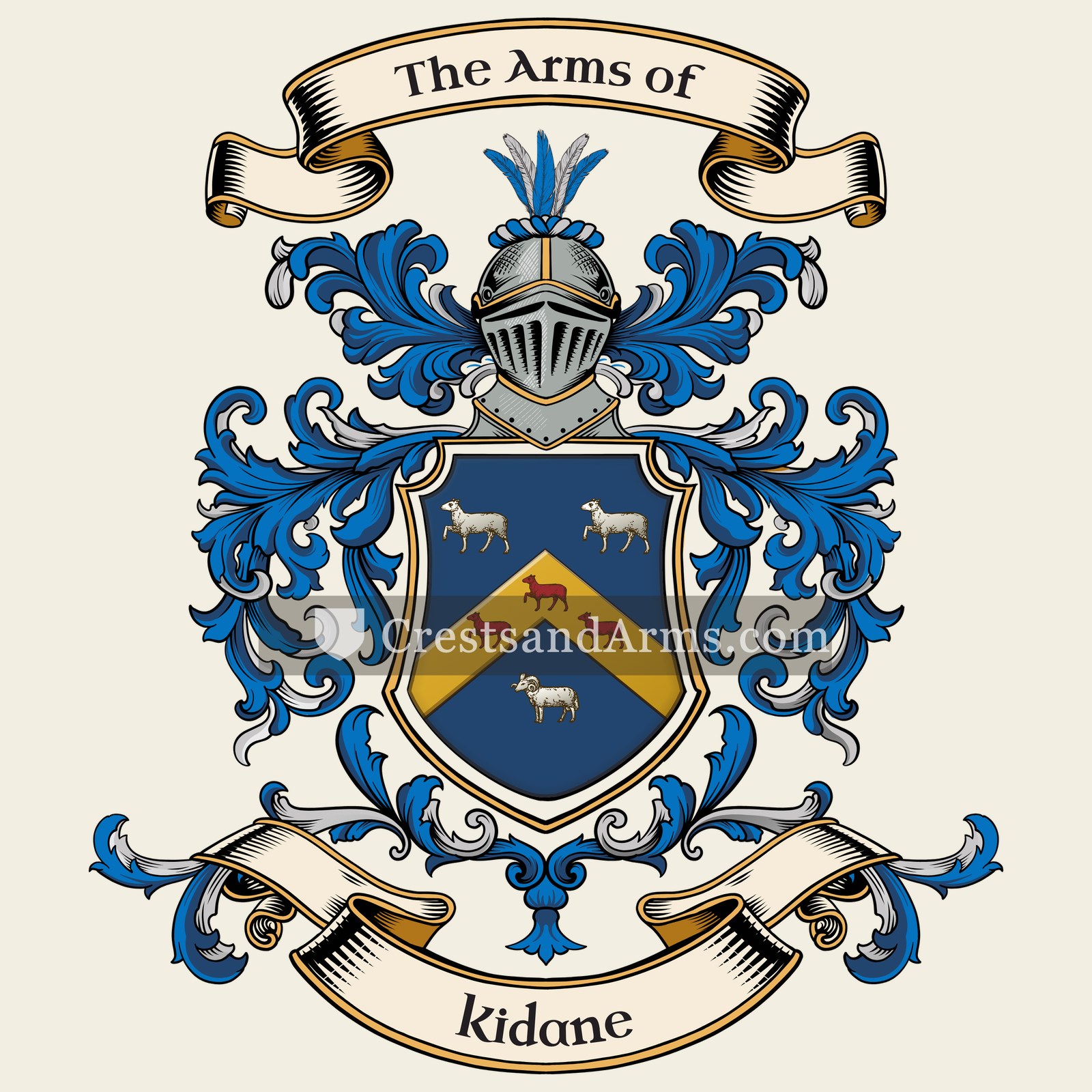 The Kidane coat of arms, drawn from the recorded blazon