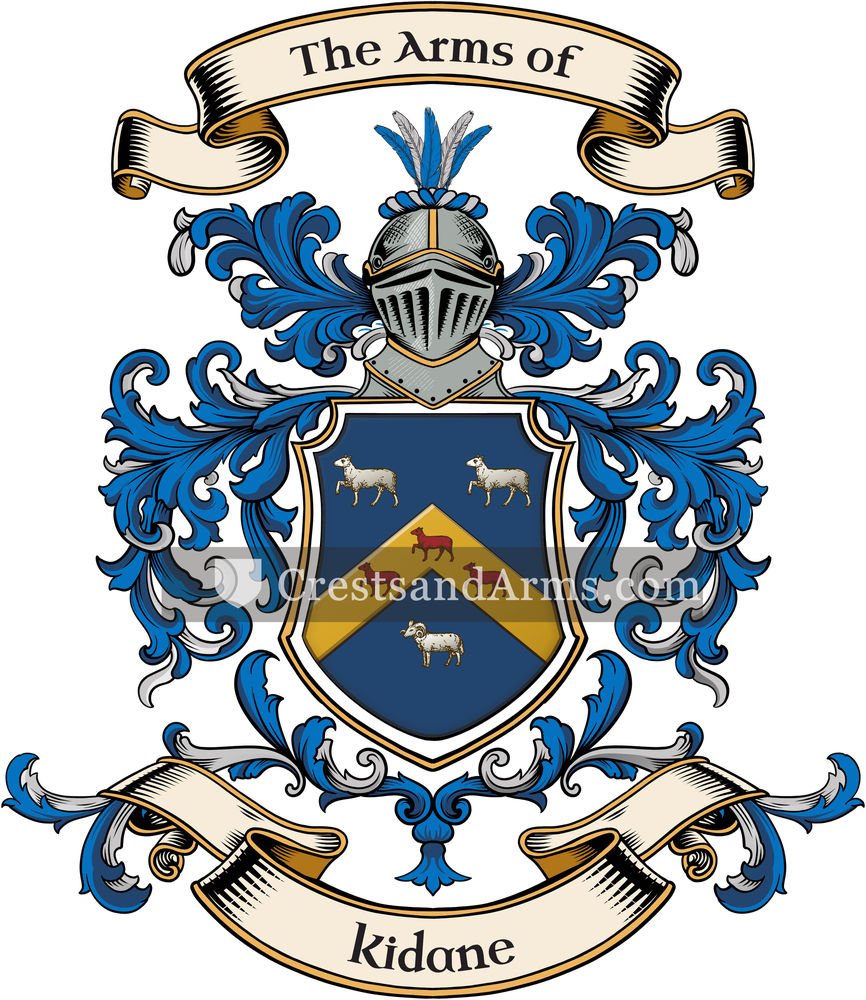 The Kidane coat of arms, drawn from the recorded blazon