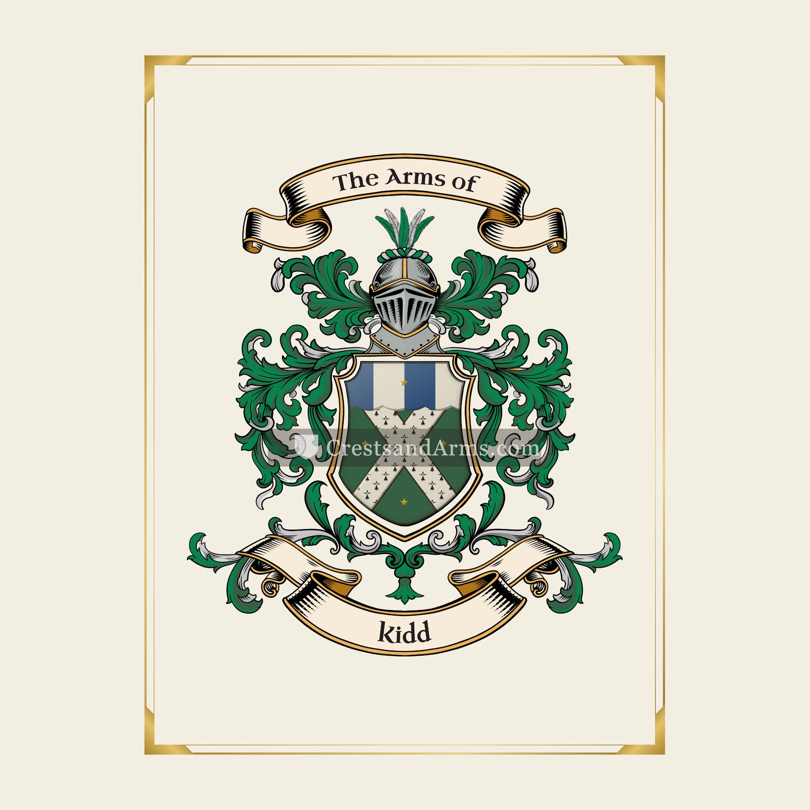 With gold border
