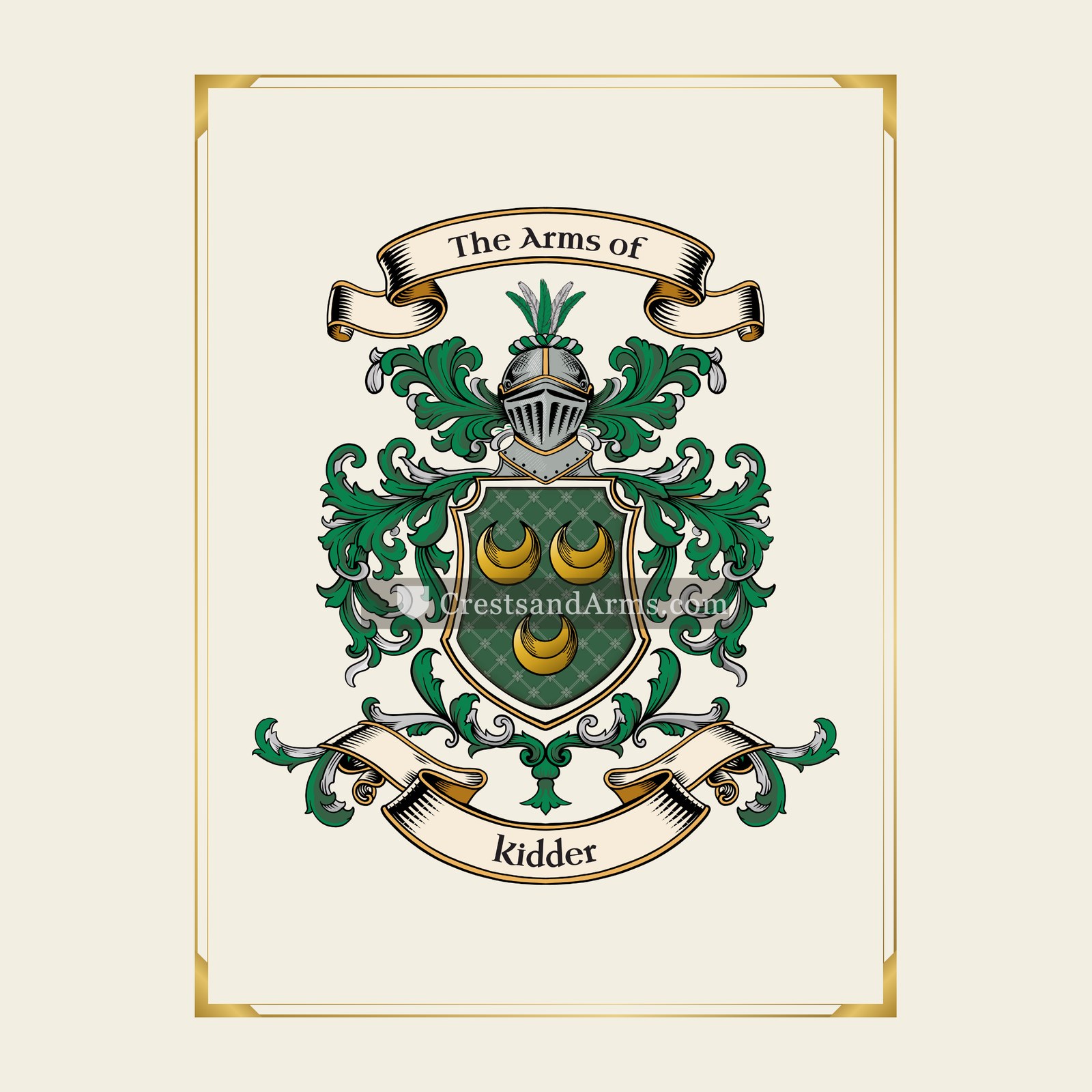 With gold border